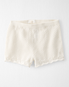 Kid 2-Piece Organic Cotton Crotchet Knit Set-Cream, image 2 of 6 slides