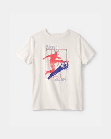 Kids Soccer Graphic Tee - White, 