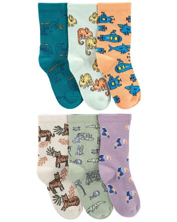 Kid 6-Pack Jungle Socks, 