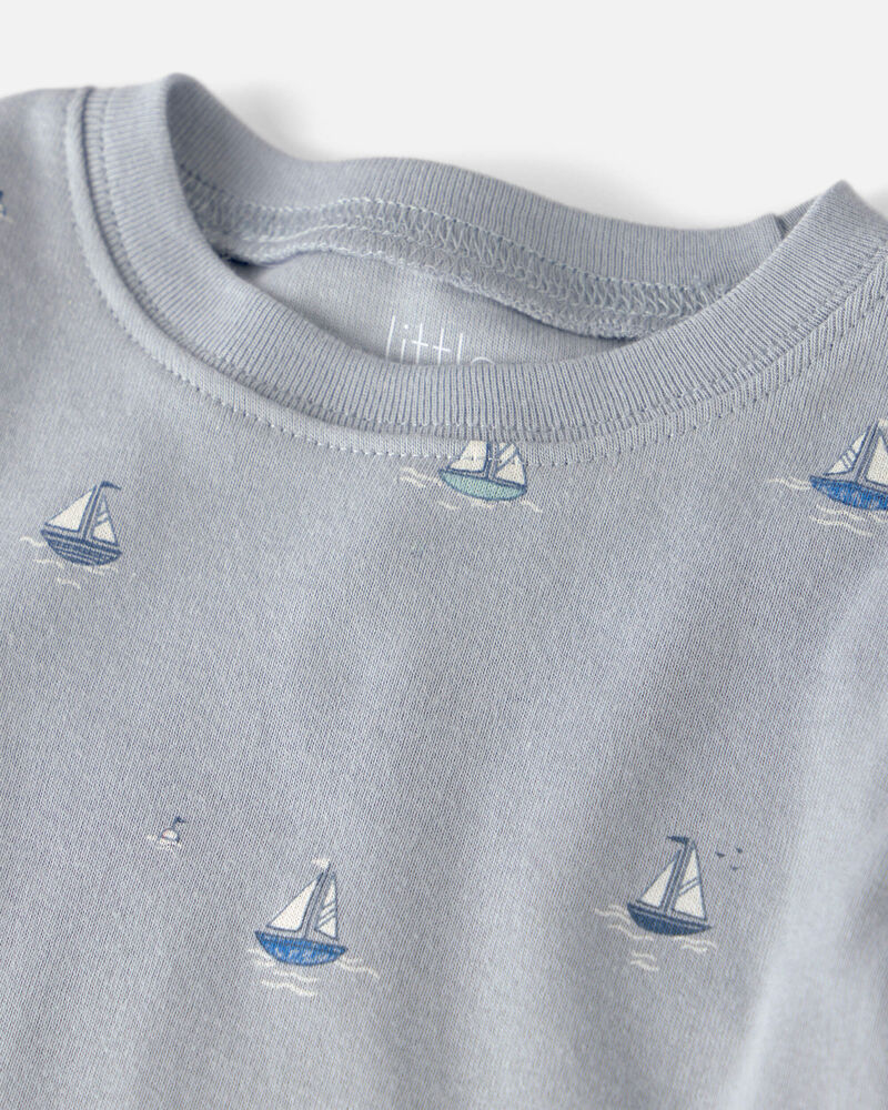 Toddler 2-Piece Organic Cotton Pyjama in Sail Away Print, image 2 of 4 slides