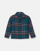 Gar&ccedil;ons - Chemise boutonn&eacute;e en flanelle &agrave; carreaux &ndash; Vert/Bleu/Brun, image 1 sur 2 diapositives