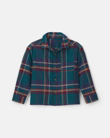 Gar&ccedil;ons - Chemise boutonn&eacute;e en flanelle &agrave; carreaux &ndash; Vert/Bleu/Brun, 