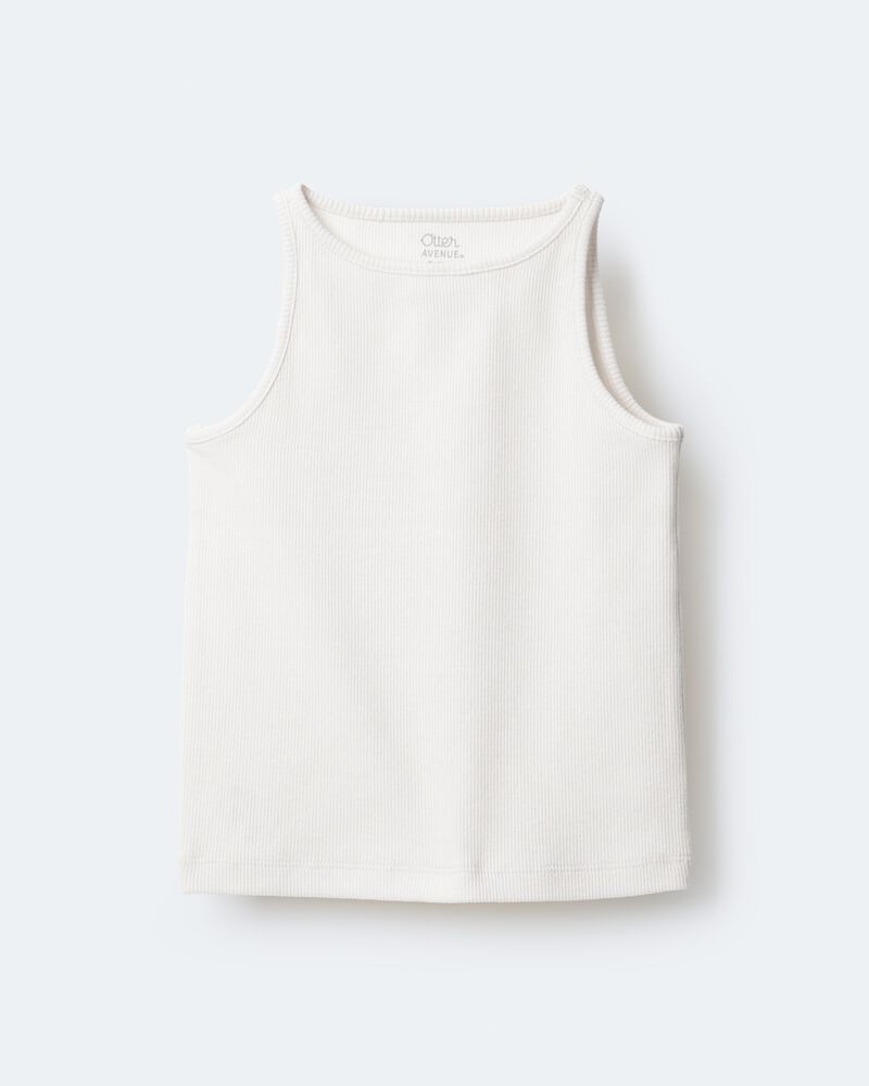 Toddler Girl Ribbed Tank Top - Cream, image 2 of 6 slides