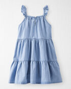 Filles - Robe en chambray de coton biologique, image 2 sur 5 diapositives