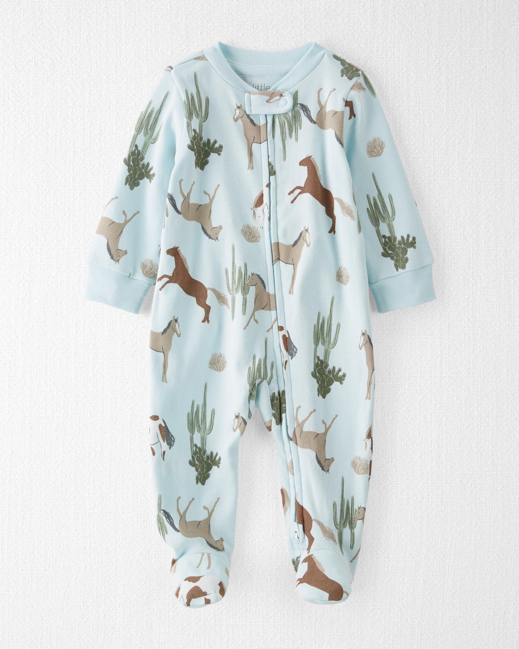 Horse Print Organic Cotton Sleeper Pyjamas Carter s Oshkosh Canada