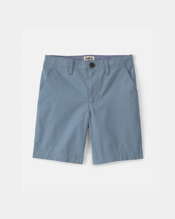 Boys Twill Flat-Front Shorts - Blue, 