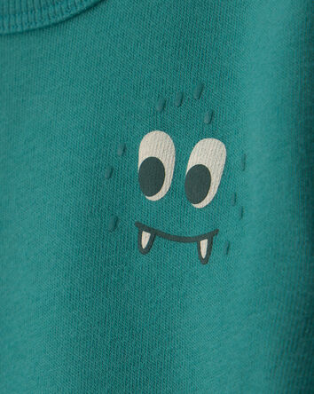 Baby Boy Cozy Monster Fleece Pullover Sweatshirt - Green, 