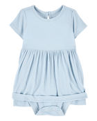 Bébé fille - Robe cache-couche PurelySoft de couleur unie - Bleu, image 2 sur 7 diapositives