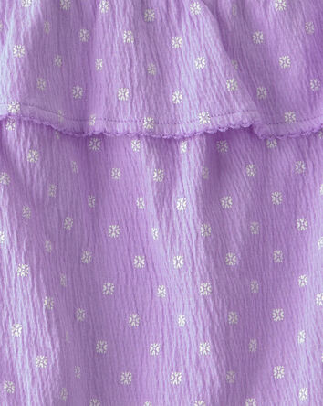 Girls 2-Piece Ruffle Top & Short Set - Purple, 