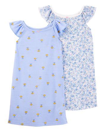 Kid 2-Pack Floral Nightgowns, 