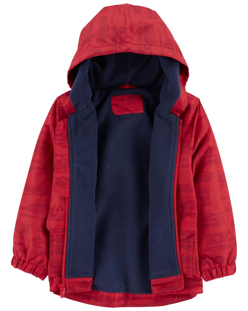 Fleece Lined Rain Jacket, image 2 of 3 slides