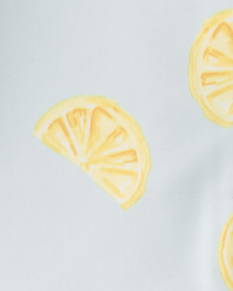 Baby Girl 1-Piece Lemon Rashguard Swimsuit - Blue, image 4 of 5 slides