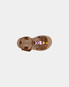 Toddler Girl Charm Sandals - Brown, image 4 of 6 slides