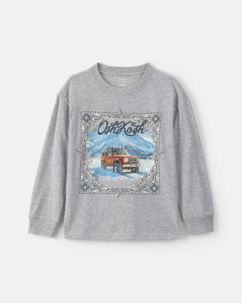 Boys 'OshKosh' Car Long-Sleeve Graphic Tee - Grey, image 1 of 3 slides