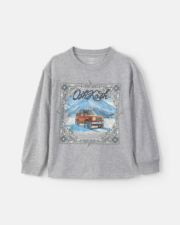 Boys 'OshKosh' Car Long-Sleeve Graphic Tee - Grey, 