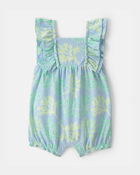 Baby Girl Tropical Sleeveless Romper - Turquoise
, image 1 of 3 slides