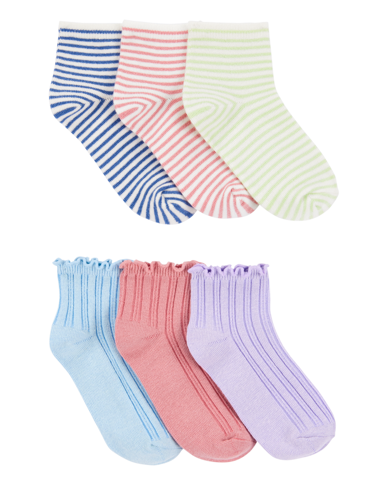 Girls 6-Pack Ankle Socks, image 1 of 2 slides