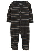 Baby Striped Snap Up Sleeper, image 1 of 4 slides