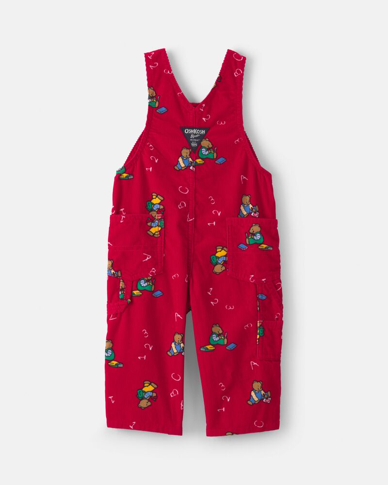 Baby Bear Corduroy Overalls - Red, image 5 of 7 slides