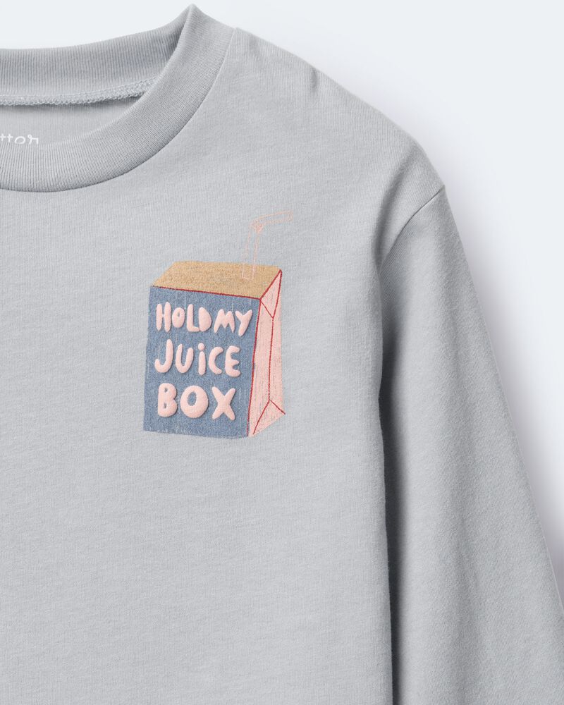 Toddler Hold My Juicebox Long-Sleeve Relaxed Graphic Tee - Light Blue, image 6 of 6 slides