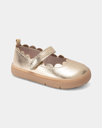 Baby Girl Every Step&reg; First Walker Shiny Dress Shoes - Gold, 