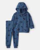 Toddler Boy 2-Piece Truck Print Hoodie and Joggers Set, image 1 of 4 slides