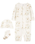 Baby Brown Koala 3-Piece Converter Gown Set, image 1 of 4 slides