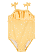 Bébé fille - Maillot de bain 1 pièce à pois - Jaune, image 1 sur 5 diapositives