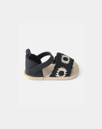 Baby Girl Crochet Sandals - Black, 