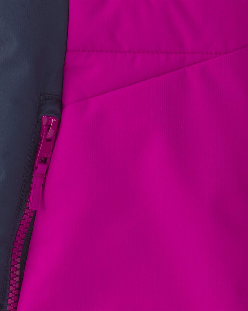 Girls  Quilted Mid Weight Jacket- Purple, image 3 of 4 slides
