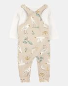 Baby 2-Piece Bird Print Long-Sleeve Tee & Overall Set, image 2 of 5 slides