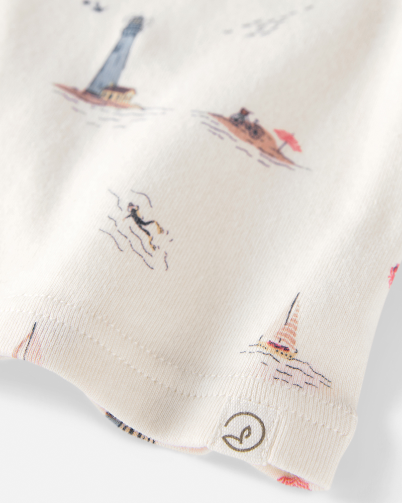 Toddler Organic Cotton Pyjamas in Coastal Print, image 2 of 3 slides