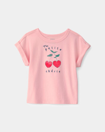 Tout-petit fille - Haut &agrave; cerise - Rose, 