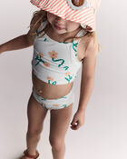 Toddler Girl Tankini in Floral Print - Light Green, image 6 of 7 slides