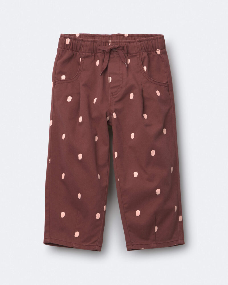 Toute-petit fille - Pantalon &agrave; plis &agrave; pois - Bourgogne, image 2 sur 6 diapositives