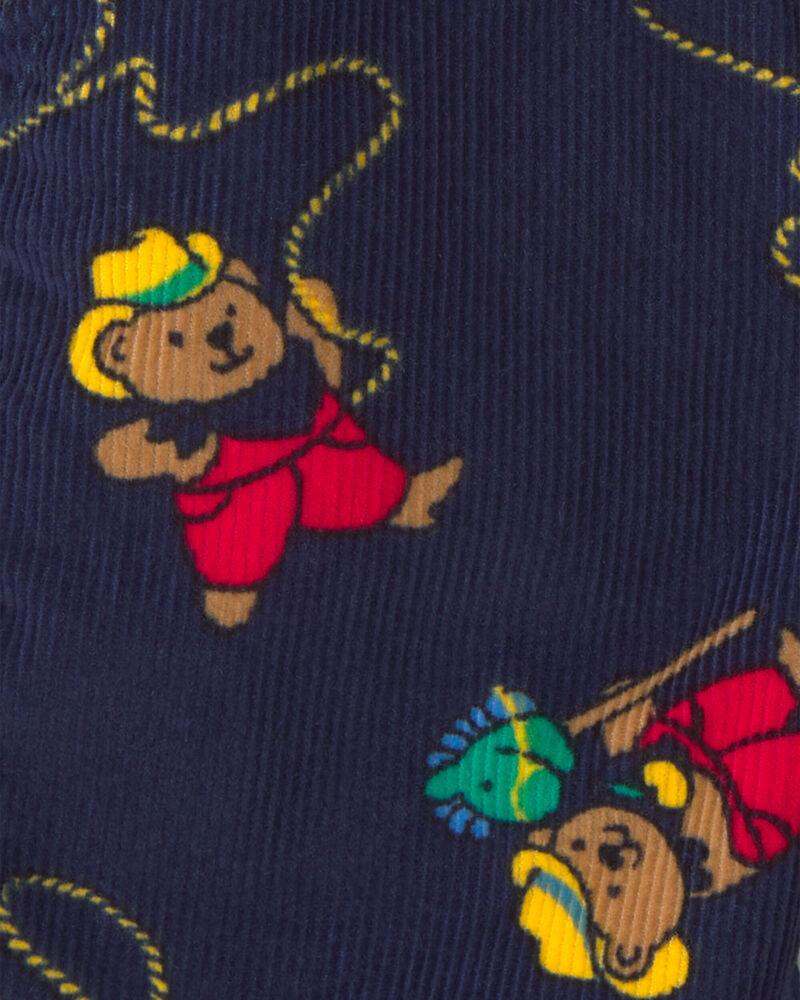 Baby Bear Corduroy Overalls - Navy Blue, image 3 of 4 slides