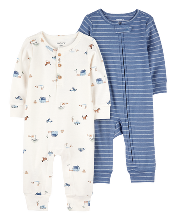 Baby 2-Pack Zip-Up Jumpsuits, 