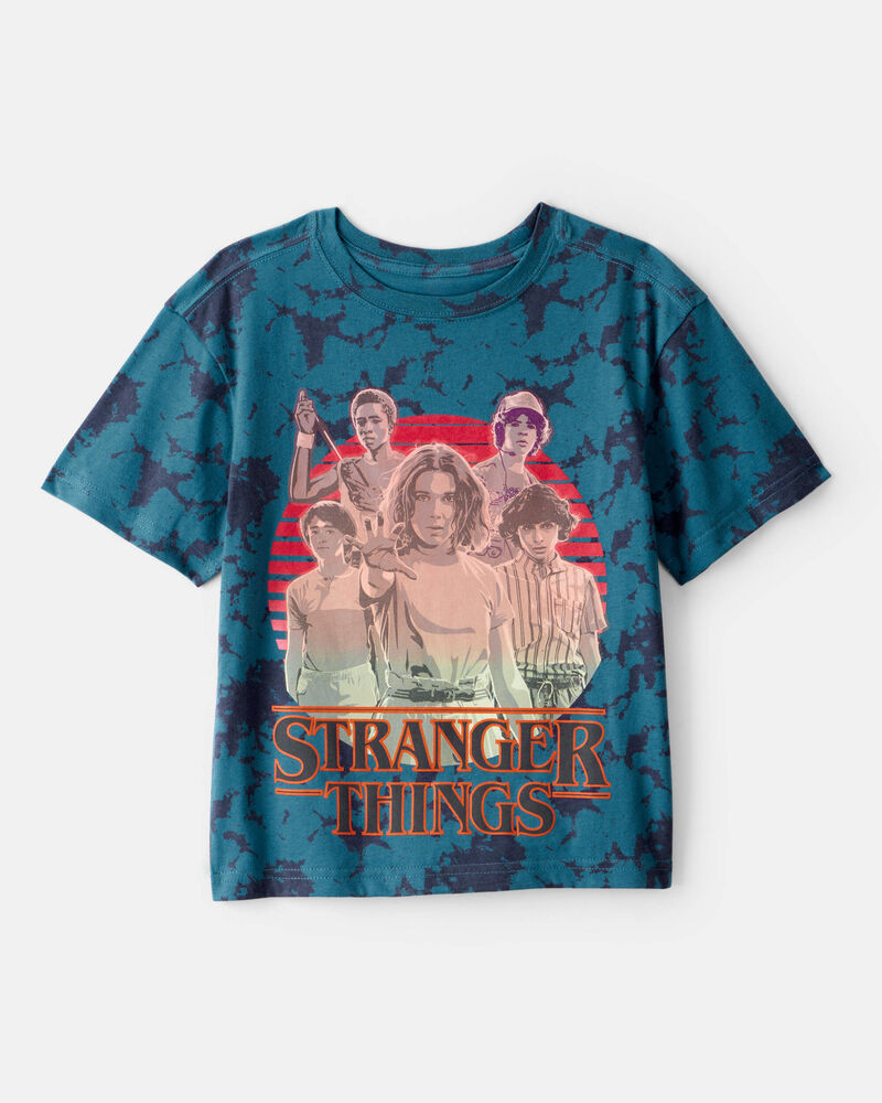 Kid Stranger Things Tie-Dye Short-Sleeve Graphic Tee - Black, image 1 of 2 slides