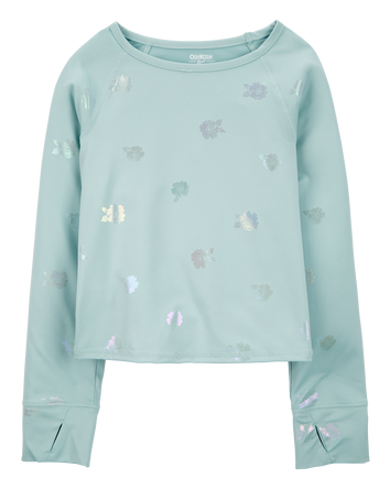 Kid Floral-Print Long-Sleeve Top - Green, 