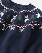Tout-petit - Chandail tricot motif jacquard en coton biologique, image 3 sur 4 diapositives