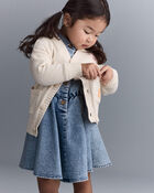 Toddler Cardigan with Avenue Pockets in Character Print- Cream, image 4 of 6 slides
