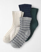 Toddler 4-Pack No-Slip Ankle Socks Made with Organic Cotton, image 1 of 2 slides