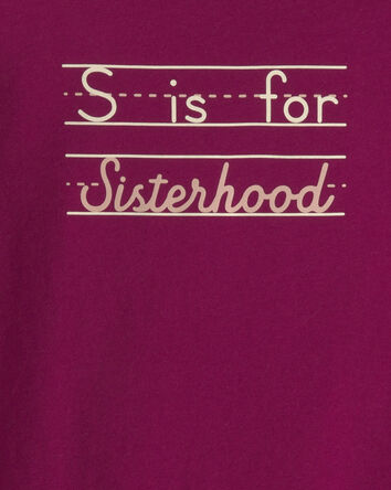 Filles - T-shirt manches longues &agrave; imprim&eacute; &laquo;Sisterhood&raquo; - Rouge, 