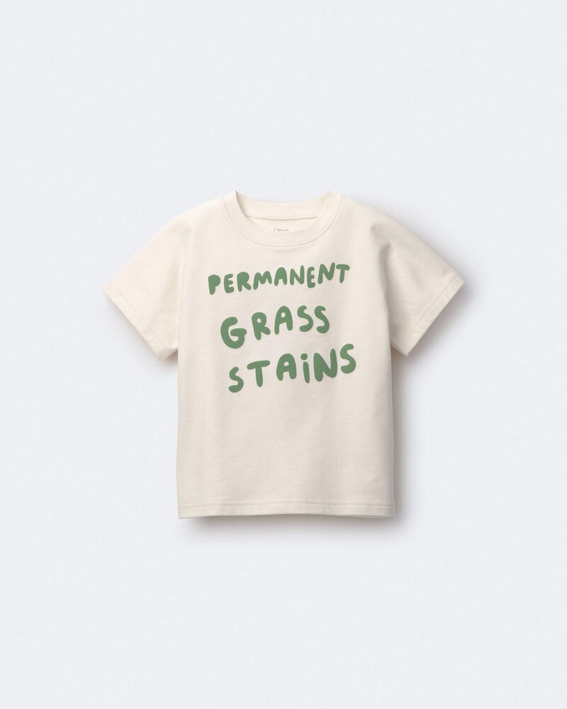 Tout-petit - T-shirt &agrave; manches chauve-souris &laquo;Permanent Grass Stains&raquo; - Cr&egrave;me, image 2 sur 6 diapositives