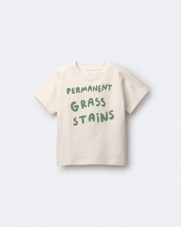 Tout-petit - T-shirt &agrave; manches chauve-souris &laquo;Permanent Grass Stains&raquo; - Cr&egrave;me, 