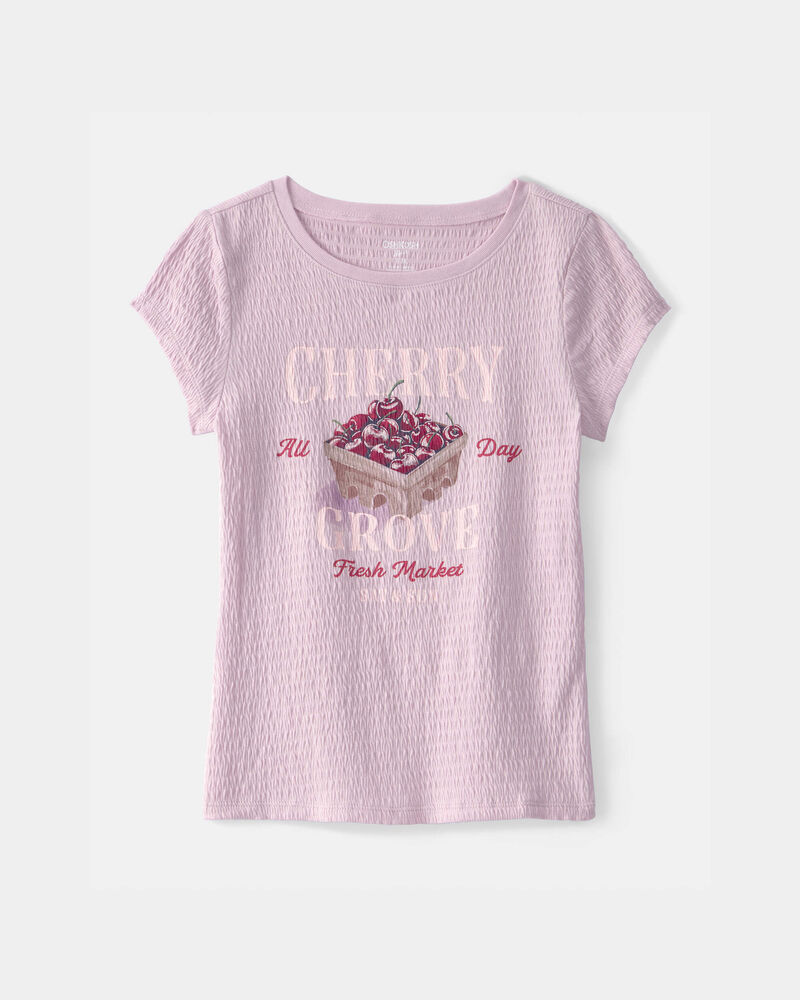 Filles - Haut en tissu gaufr&eacute;, cerise - Mauve, image 1 sur 2 diapositives