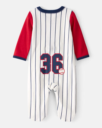 Baby Baseball Snap-Up Cotton Sleeper, 