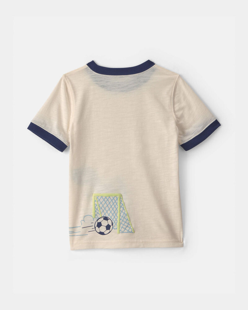 Tout-petit gar&ccedil;on - T-shirt &agrave; imprim&eacute; dino soccer - Cr&egrave;me, image 2 sur 5 diapositives