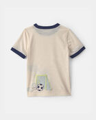Tout-petit gar&ccedil;on - T-shirt &agrave; imprim&eacute; dino soccer - Cr&egrave;me, image 2 sur 5 diapositives