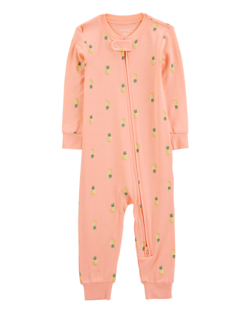 Bébé Pyjama 1 pièce PurelySoft sans pieds imprimé d’ananas - Corail, 